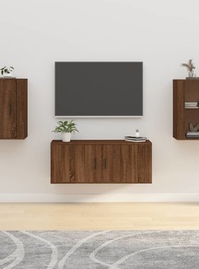 VidaXL Tv-wandmeubels 2 st 40x34,5x60 cm bruineikenkleurig