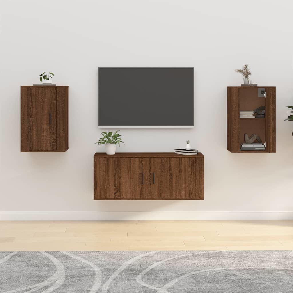 VidaXL Tv-wandmeubels 2 st 40x34,5x60 cm bruineikenkleurig