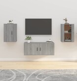 VidaXL Tv-wandmeubels 2 st 40x34,5x60 cm grijs sonoma eikenkleurig