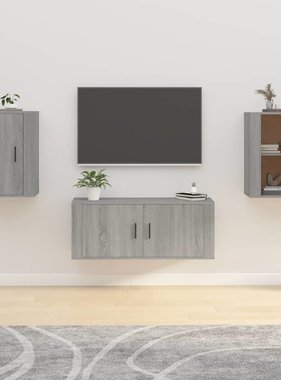 VidaXL Tv-wandmeubels 2 st 40x34,5x60 cm grijs sonoma eikenkleurig