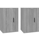 VidaXL Tv-wandmeubels 2 st 40x34,5x60 cm grijs sonoma eikenkleurig