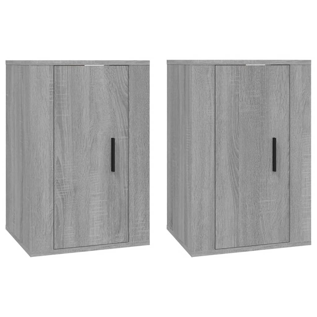 VidaXL Tv-wandmeubels 2 st 40x34,5x60 cm grijs sonoma eikenkleurig