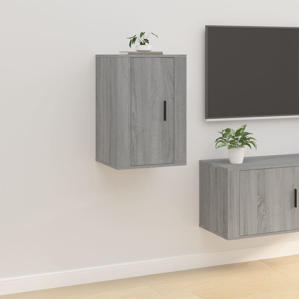 VidaXL Tv-wandmeubels 2 st 40x34,5x60 cm grijs sonoma eikenkleurig
