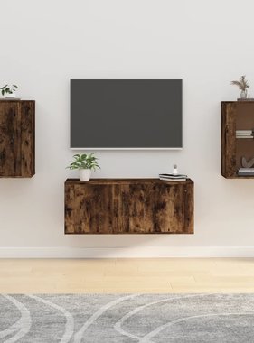 VidaXL Tv-wandmeubels 2 st 40x34,5x60 cm gerookt eikenkleurig