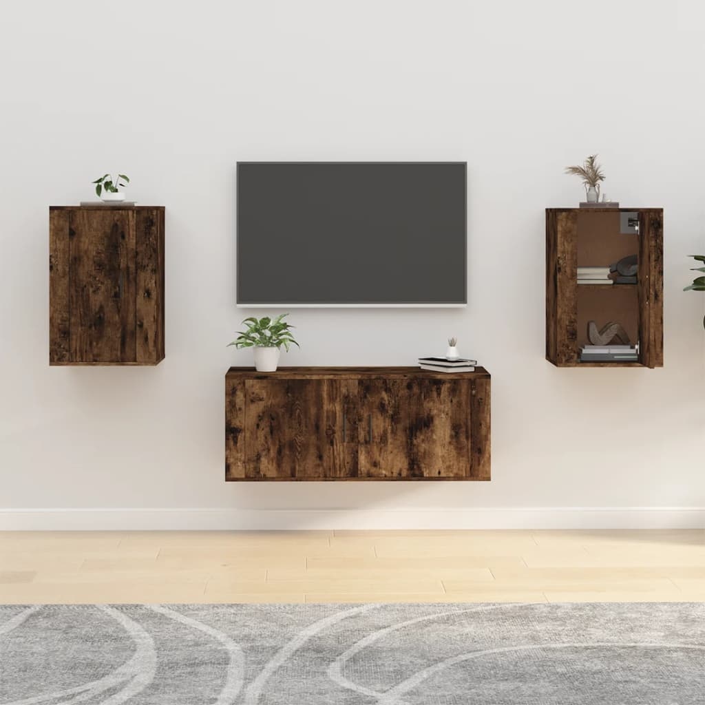 VidaXL Tv-wandmeubels 2 st 40x34,5x60 cm gerookt eikenkleurig