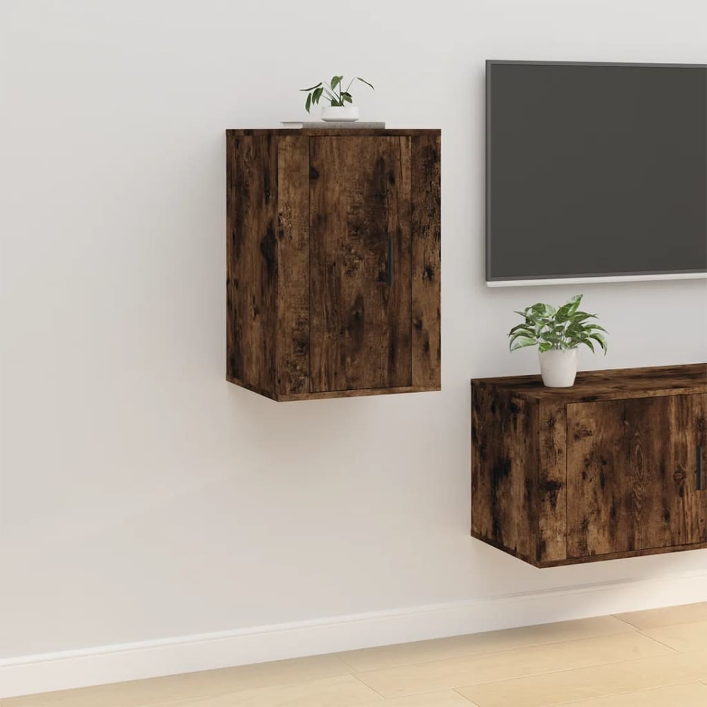 VidaXL Tv-wandmeubels 2 st 40x34,5x60 cm gerookt eikenkleurig