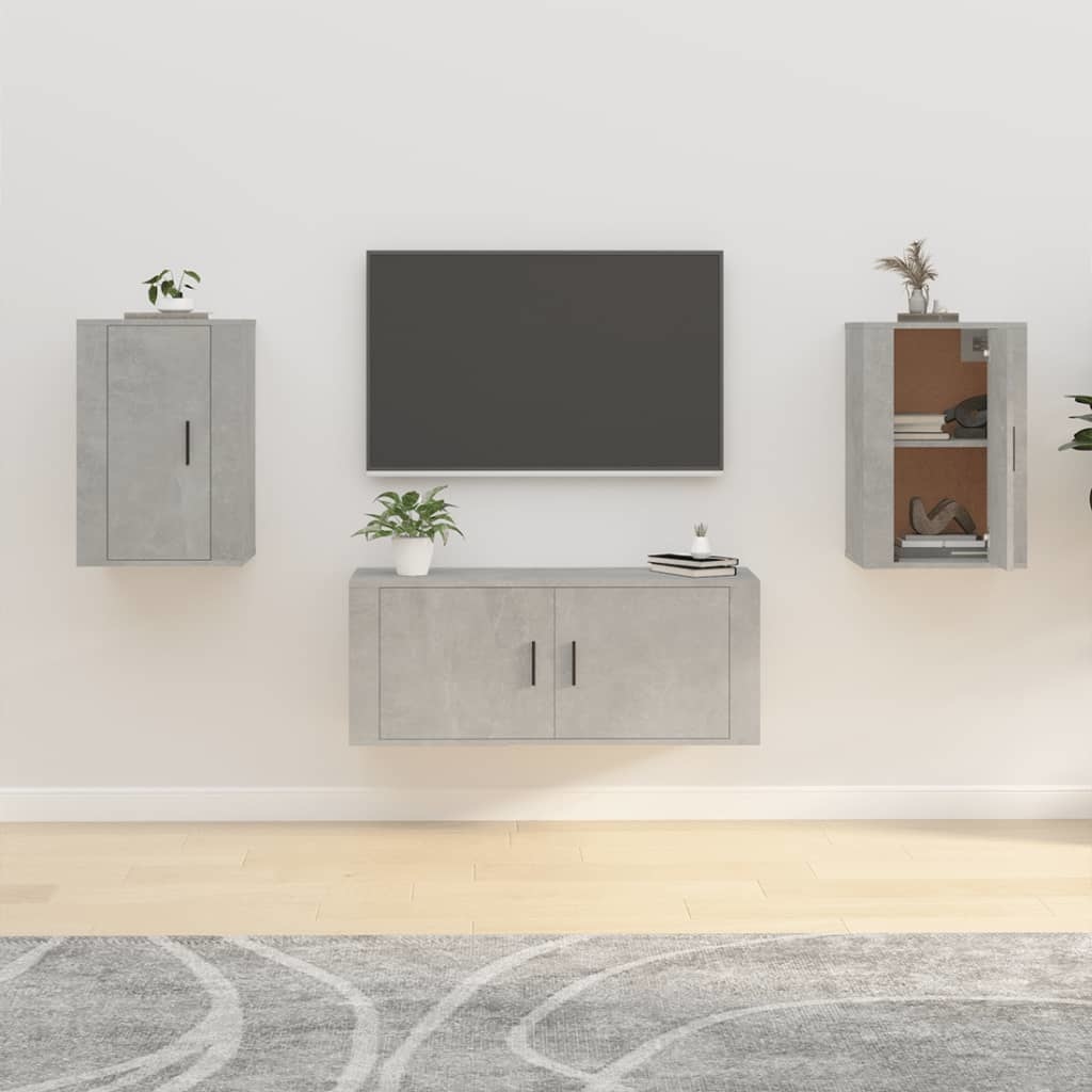 VidaXL Tv-wandmeubels 2 st 40x34,5x60 cm betongrijs