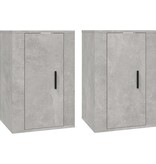 VidaXL Tv-wandmeubels 2 st 40x34,5x60 cm betongrijs