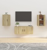 VidaXL Tv-wandmeubels 2 st 40x34,5x60 cm sonoma eikenkleurig