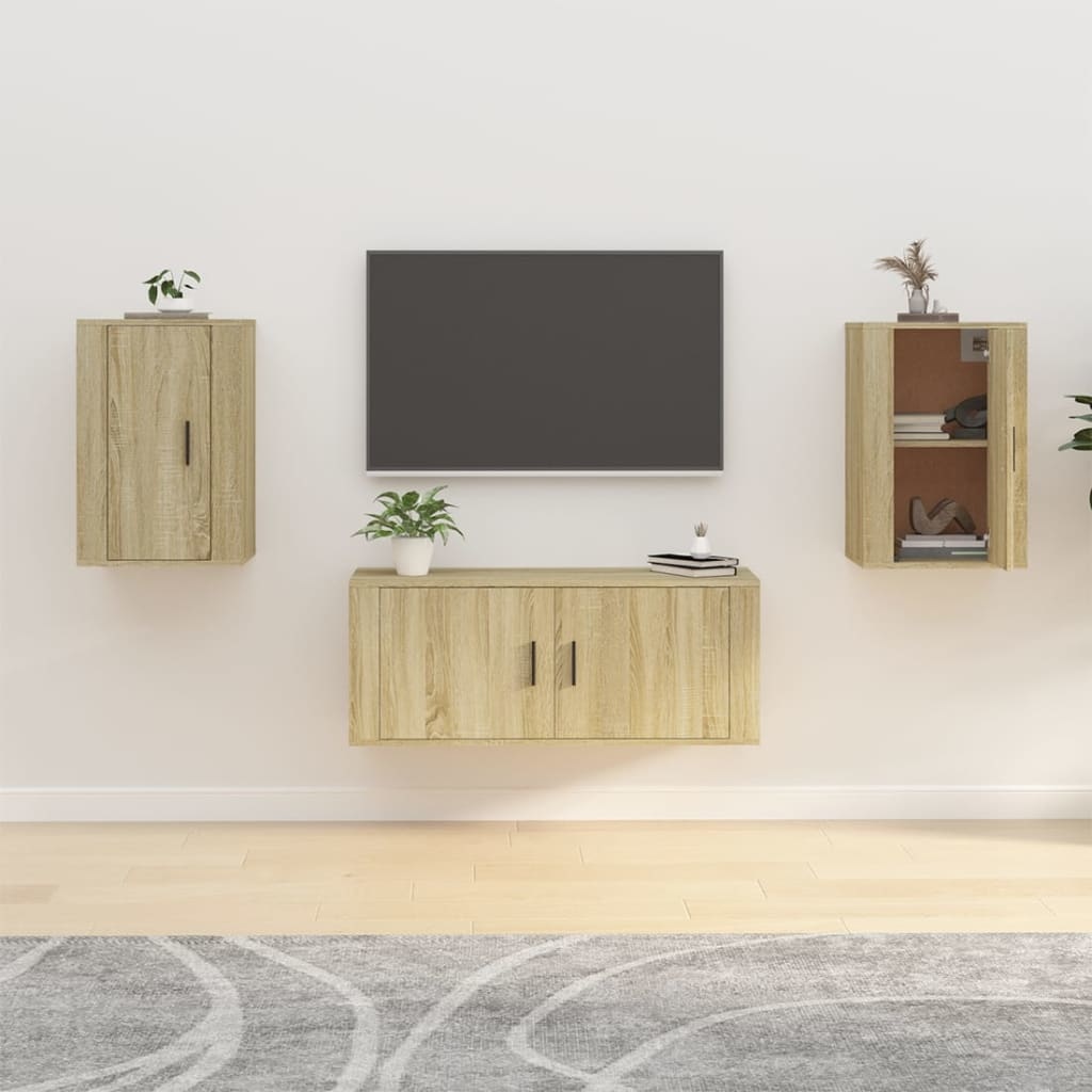 VidaXL Tv-wandmeubels 2 st 40x34,5x60 cm sonoma eikenkleurig