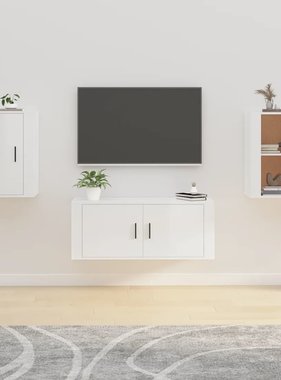 VidaXL Tv-wandmeubels 2 st 40x34,5x60 cm hoogglans wit
