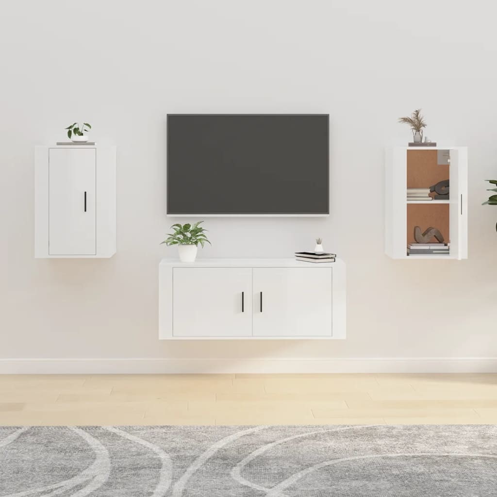 VidaXL Tv-wandmeubels 2 st 40x34,5x60 cm hoogglans wit