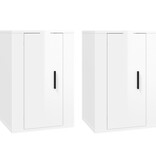 VidaXL Tv-wandmeubels 2 st 40x34,5x60 cm hoogglans wit