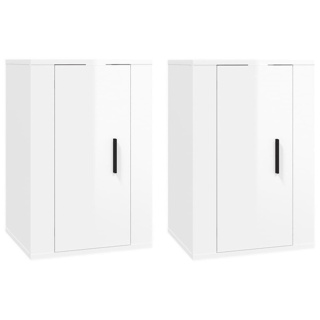 VidaXL Tv-wandmeubels 2 st 40x34,5x60 cm hoogglans wit