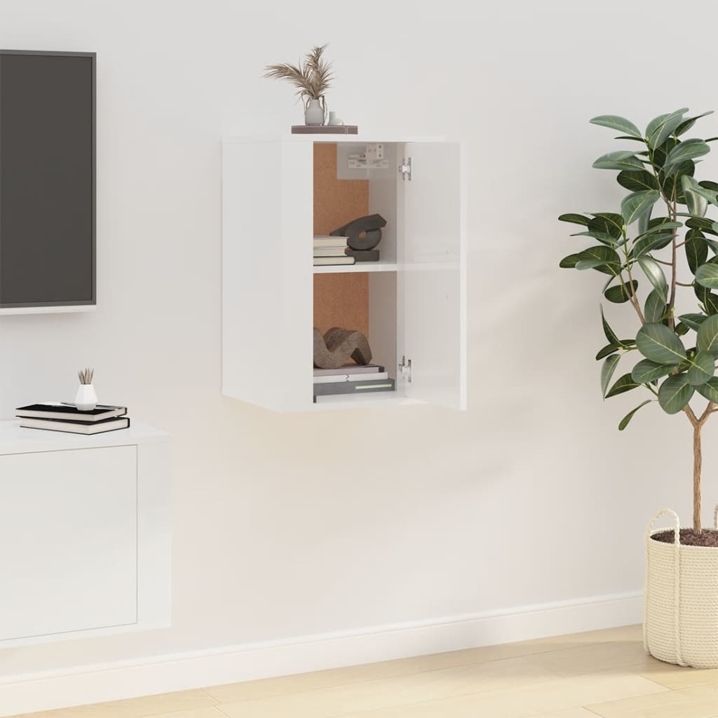 VidaXL Tv-wandmeubel 40x34,5x60 cm hoogglans wit