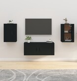 VidaXL Tv-wandmeubels 2 st 40x34,5x60 cm zwart