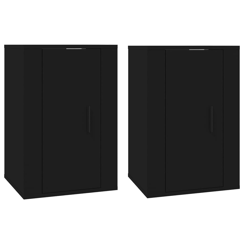VidaXL Tv-wandmeubels 2 st 40x34,5x60 cm zwart