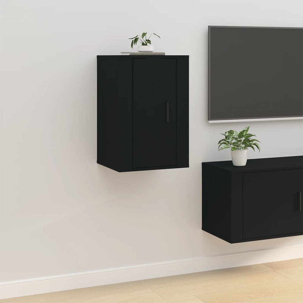 VidaXL Tv-wandmeubels 2 st 40x34,5x60 cm zwart