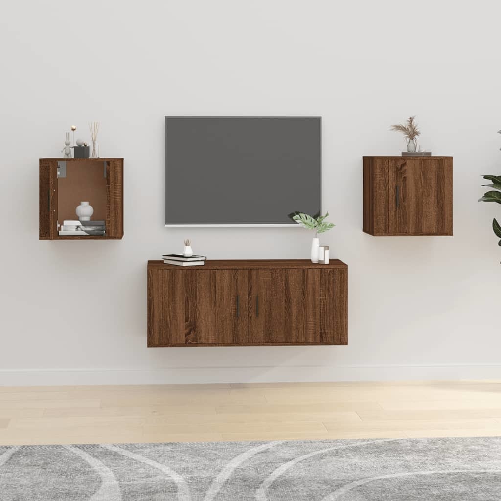 VidaXL Tv-wandmeubels 2 st 40x34,5x40 cm bruineikenkleurig