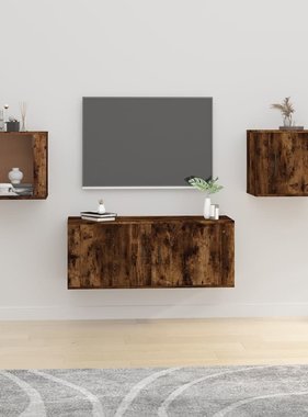 VidaXL Tv-wandmeubels 2 st 40x34,5x40 cm gerookt eikenkleurig