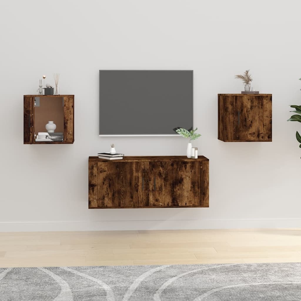 VidaXL Tv-wandmeubels 2 st 40x34,5x40 cm gerookt eikenkleurig
