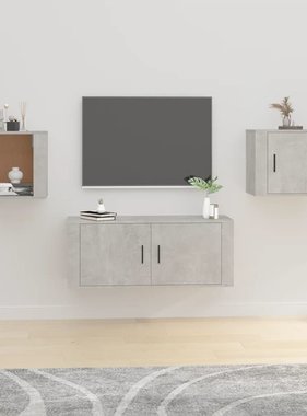 VidaXL Tv-wandmeubels 2 st 40x34,5x40 cm betongrijs