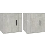 VidaXL Tv-wandmeubels 2 st 40x34,5x40 cm betongrijs