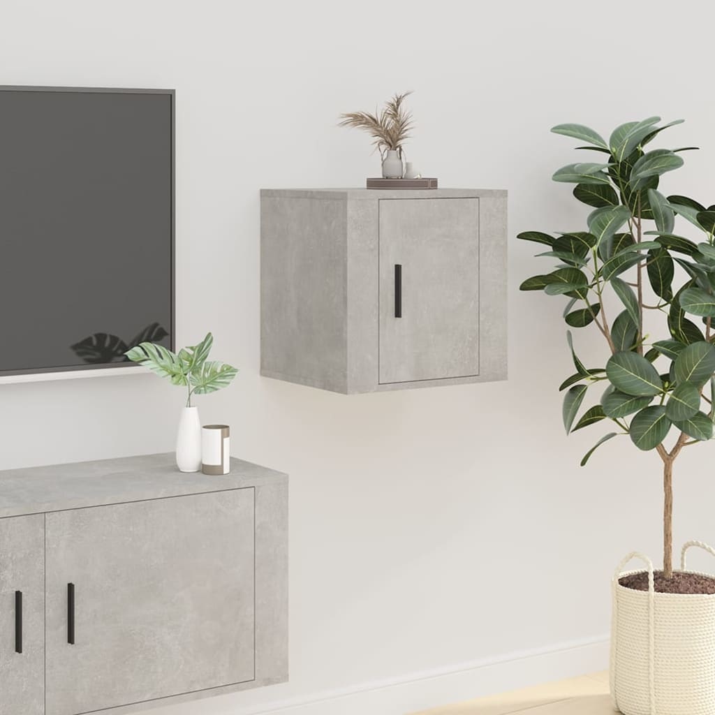 VidaXL Tv-wandmeubels 2 st 40x34,5x40 cm betongrijs