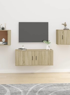 VidaXL Tv-wandmeubels 2 st 40x34,5x40 cm sonoma eikenkleurig