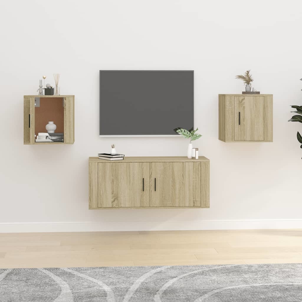 VidaXL Tv-wandmeubels 2 st 40x34,5x40 cm sonoma eikenkleurig