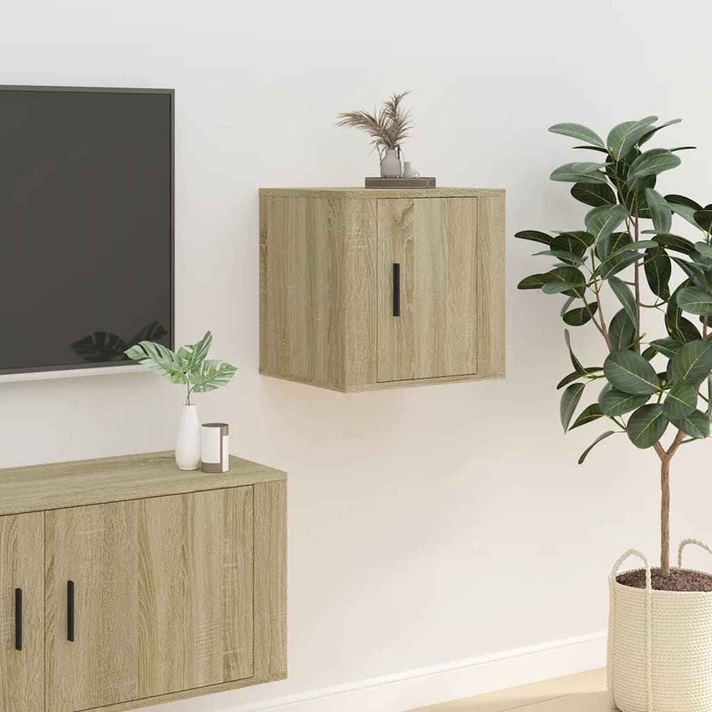 vidaXL Tv-wandmeubels 2 st 40x34,5x40 cm sonoma eikenkleurig