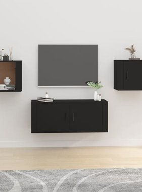 VidaXL Tv-wandmeubels 2 st 40x34,5x40 cm zwart