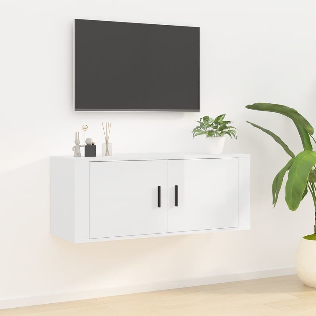 VidaXL Tv-wandmeubel 100x34,5x40 cm hoogglans wit