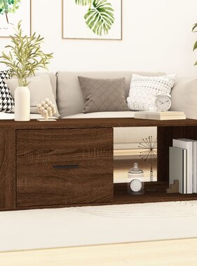 VidaXL Salontafel 100x50,5x35 cm bewerkt hout bruineikenkleurig