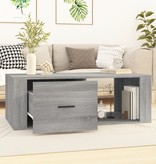 VidaXL Salontafel 100x50,5x35 cm bewerkt hout grijs sonoma eikenkleur