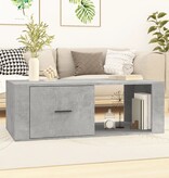 VidaXL Salontafel 100x50,5x35 cm bewerkt hout betongrijs