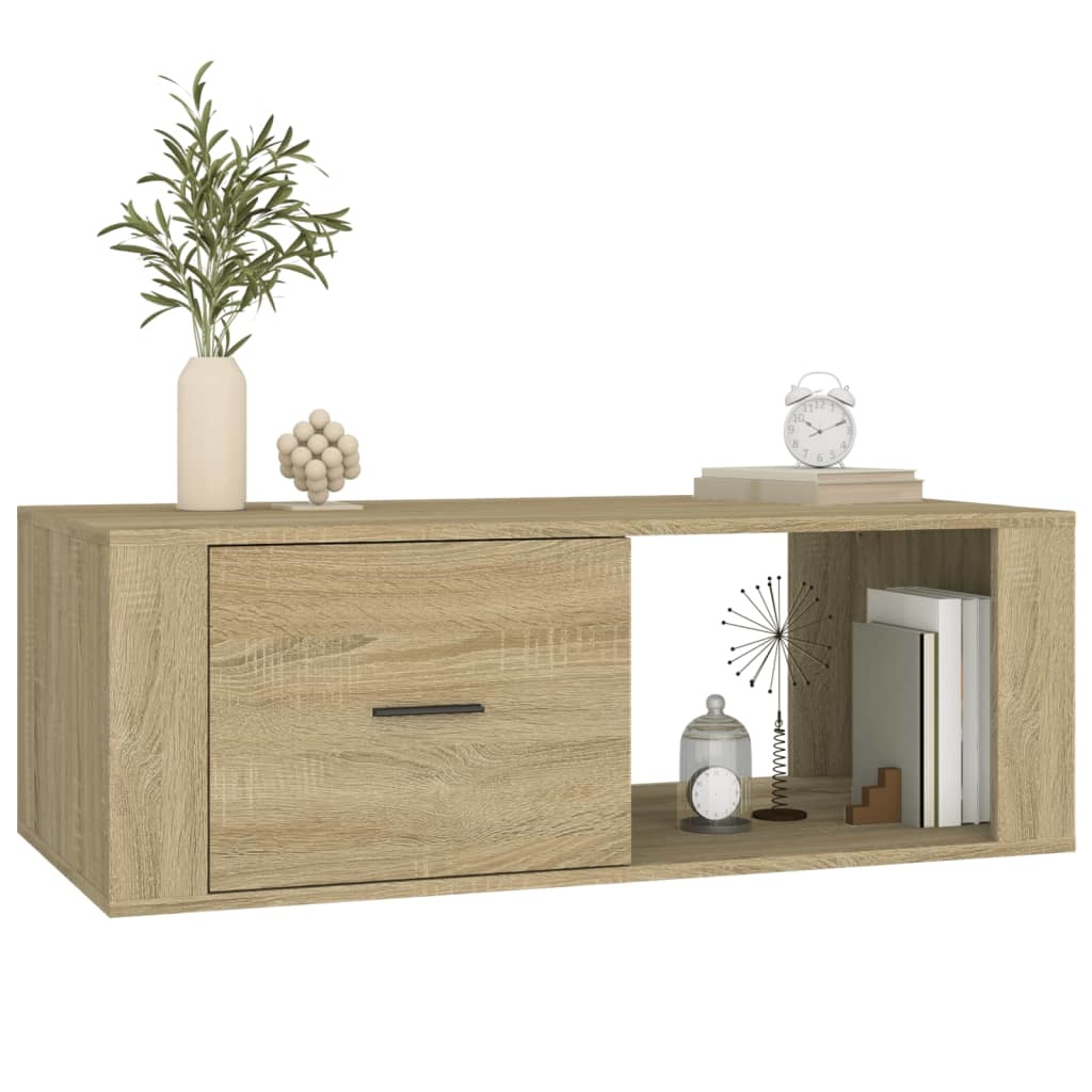 vidaXL Salontafel 100x50,5x35 cm bewerkt hout sonoma eikenkleurig