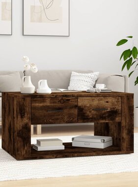 VidaXL Salontafel 80x50x40 cm bewerkt hout gerookt eikenkleurig