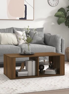 VidaXL Salontafel 100x50x36 cm bewerkt hout bruineikenkleurig