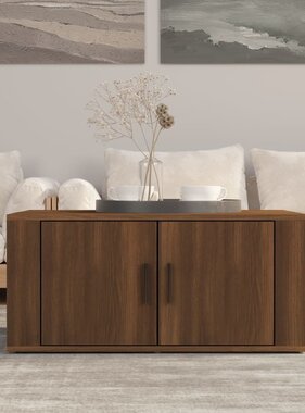 VidaXL Salontafel 80x50x36 cm bewerkt hout bruineikenkleurig
