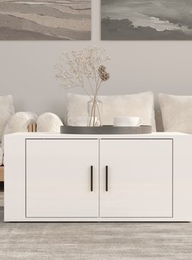 VidaXL Salontafel 80x50x36 cm bewerkt hout hoogglans wit