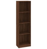 VidaXL Boekenkast met 4 schappen 40x24x143 cm bewerkt hout bruineiken