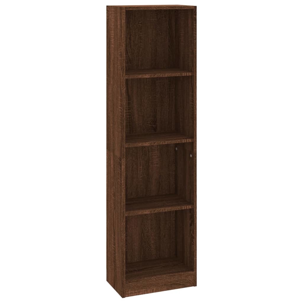 VidaXL Boekenkast met 4 schappen 40x24x143 cm bewerkt hout bruineiken