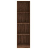 VidaXL Boekenkast met 4 schappen 40x24x143 cm bewerkt hout bruineiken