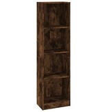 VidaXL Boekenkast 4-laags 40x24x143 cm bewerkt hout gerookt eikenkleur