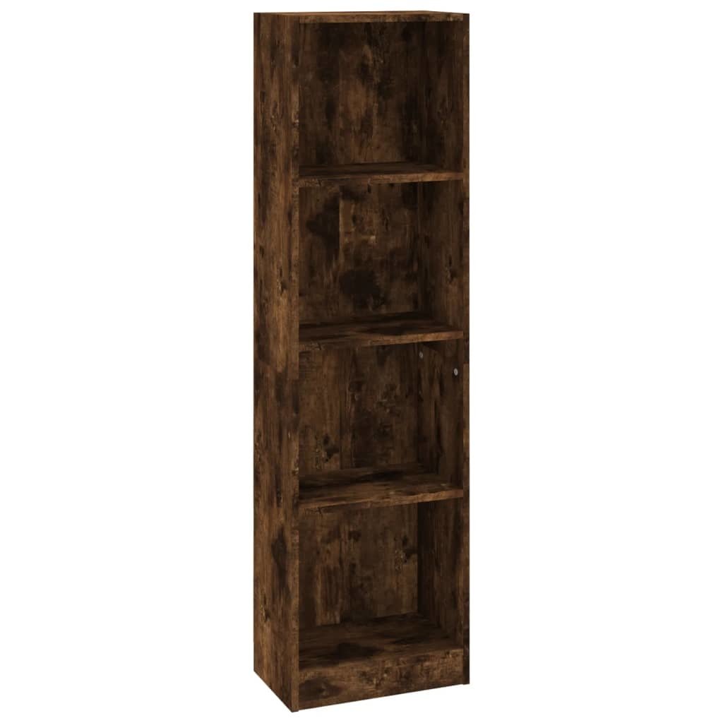 VidaXL Boekenkast 4-laags 40x24x143 cm bewerkt hout gerookt eikenkleur