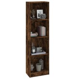 VidaXL Boekenkast 4-laags 40x24x143 cm bewerkt hout gerookt eikenkleur