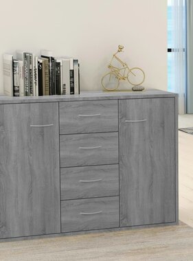 VidaXL Dressoir 88x30x65 cm bewerkt hout grijs sonoma eikenkleurig
