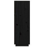 VidaXL Hoge kast 60x40x116,5 cm massief grenenhout zwart