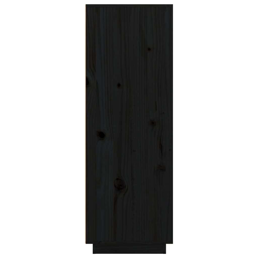 VidaXL Hoge kast 60x40x116,5 cm massief grenenhout zwart